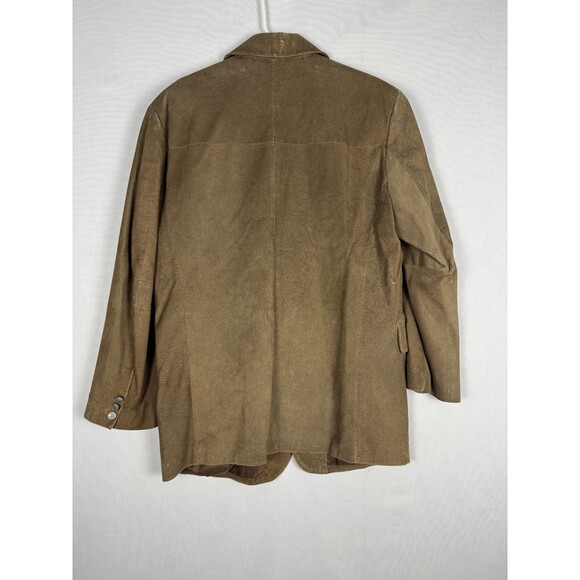 VTG Cabelas Leather Blazer Men 40R Brown Western Cowboy Single Breasted 2 Button - Picture 6 of 11